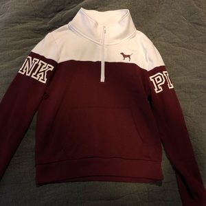 PINK maroon half zip